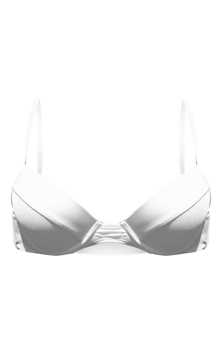 White Mix & Match Push Up Cupped Bikini Top image 5