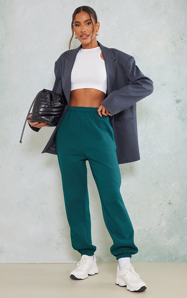 Teal Green Sweat Cuffed High Waist Sweatpants image 1