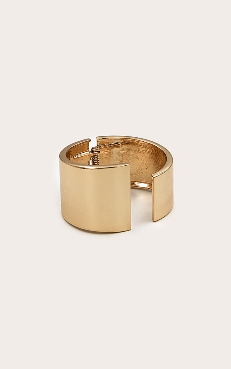 Gold Chunky Oversized Clasp Bangle image 3