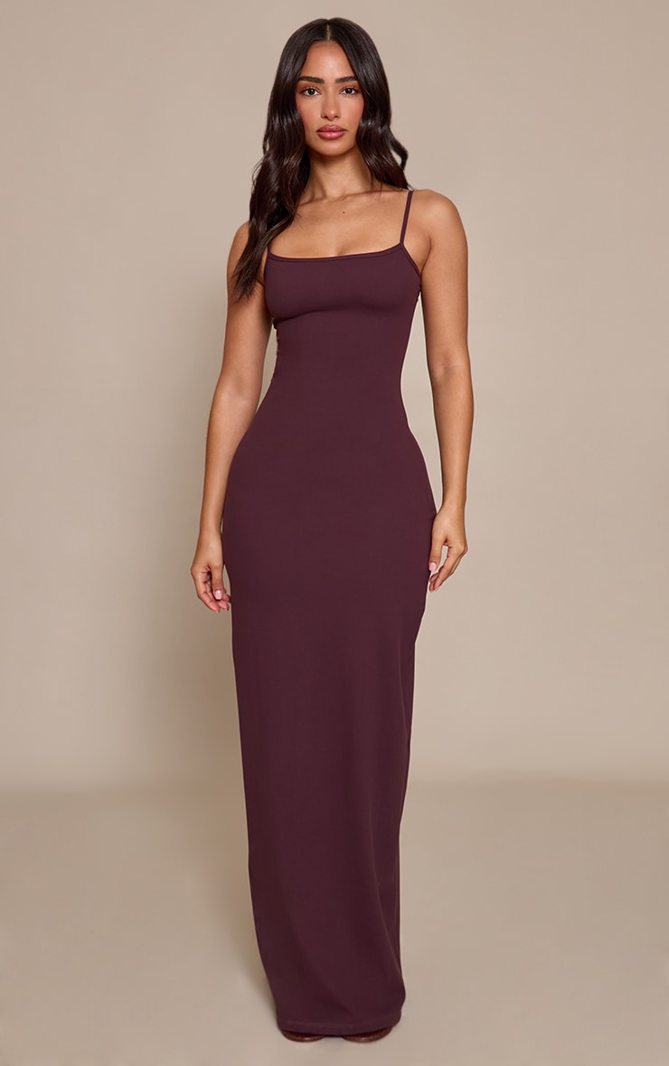 Petite Chocolate Snatched Sculpt Strappy Maxi Dress image 1