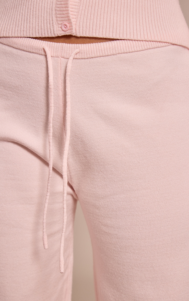Petite Pink Wide Leg Knitted Pants image 4
