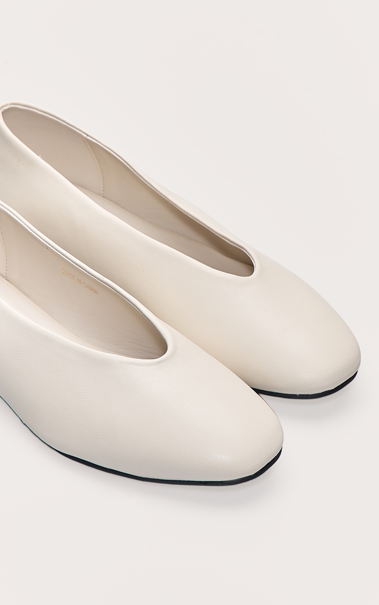 Ballerines rondes en PU doux blanc os image 5
