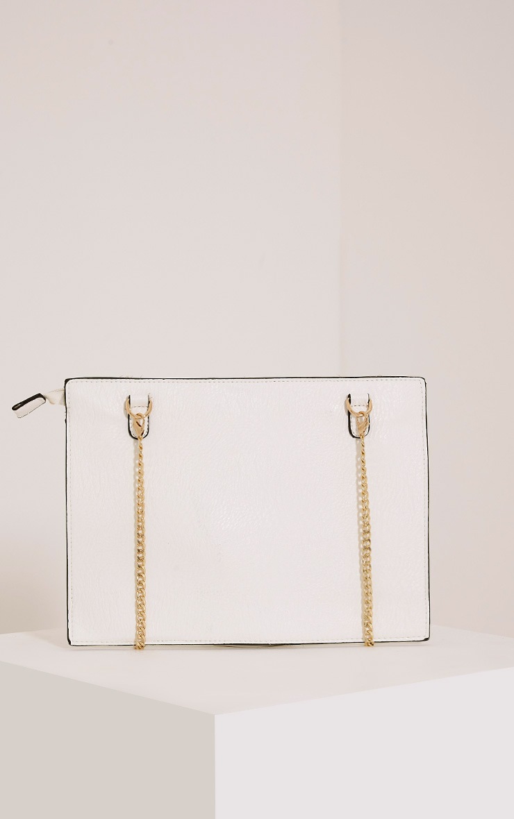 Tay White Zip Detail Clutch Bag Knitwear PrettyLittleThing