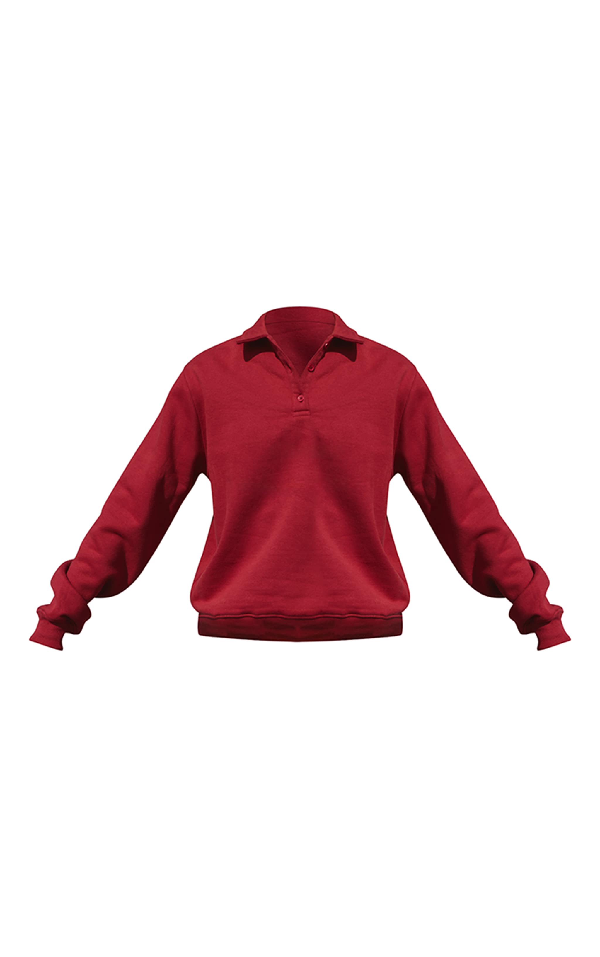 Sweat rouge imprimé "PrettyLittleThing" à col polo image 5