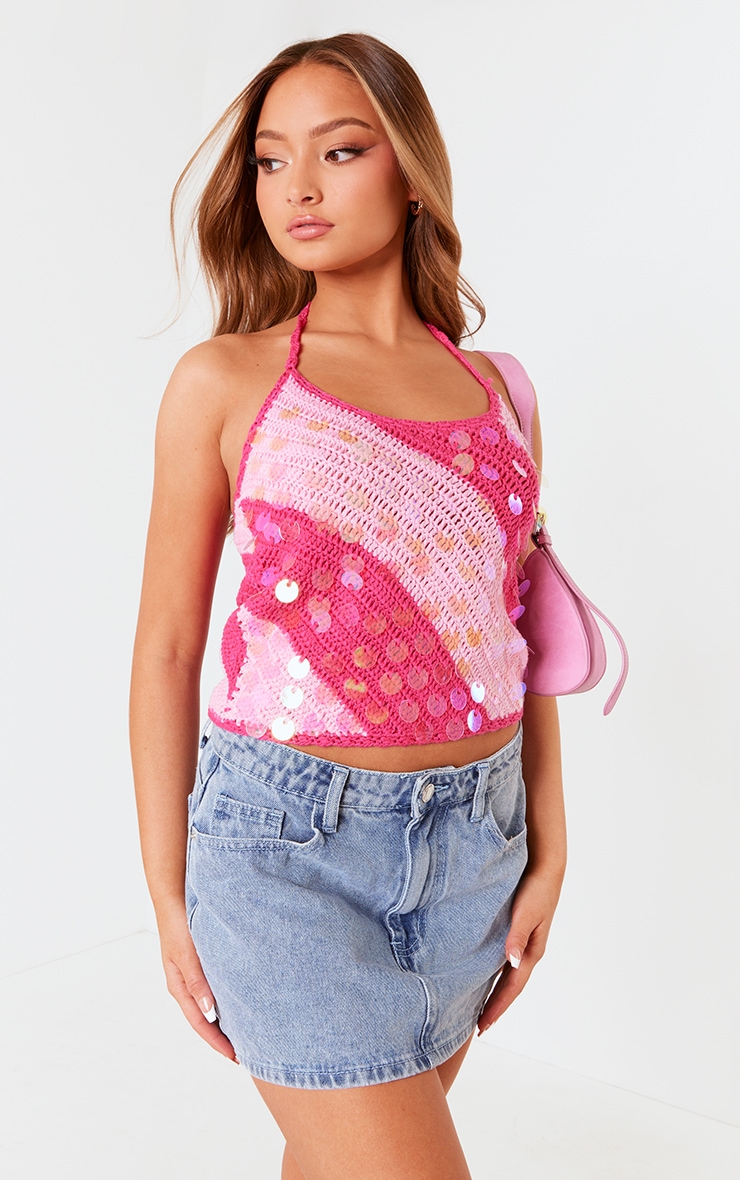 Petite sequin tops top
