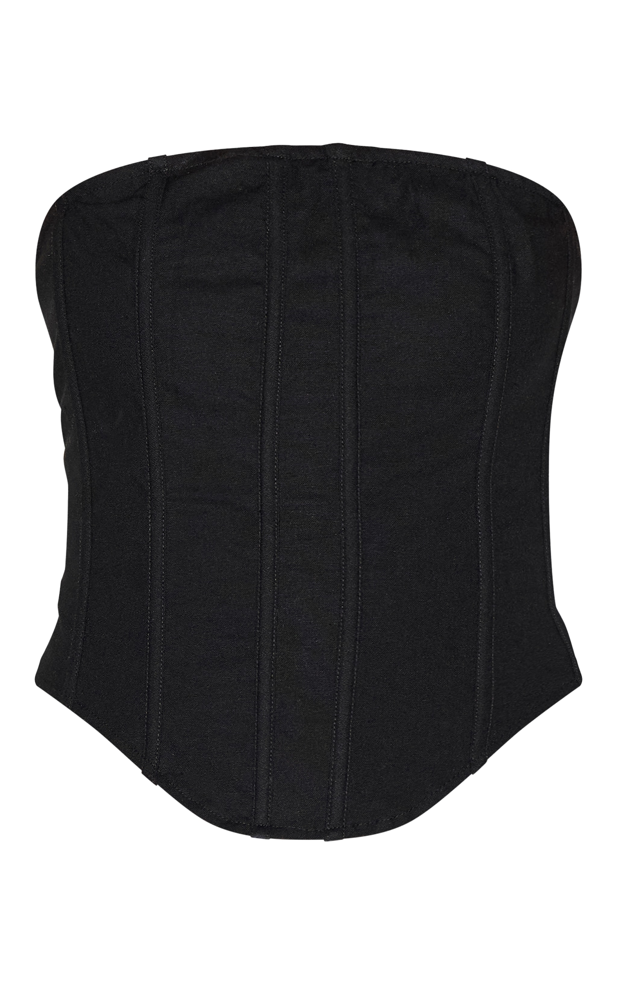 Corset en effet lin mélangé noir à lisérés structurants image 5