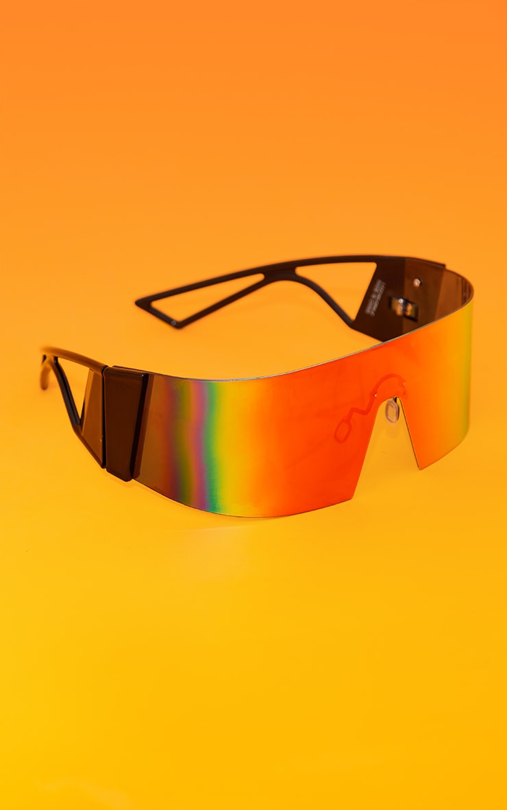 Multi Mirrored Wrap Around Visor Sunglasses image 2