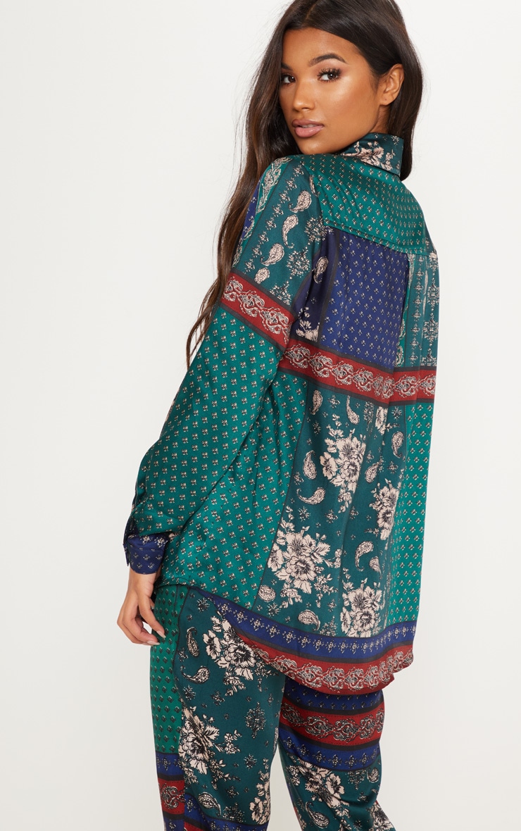 Chemise oversized à imprimé cachemire multicolore