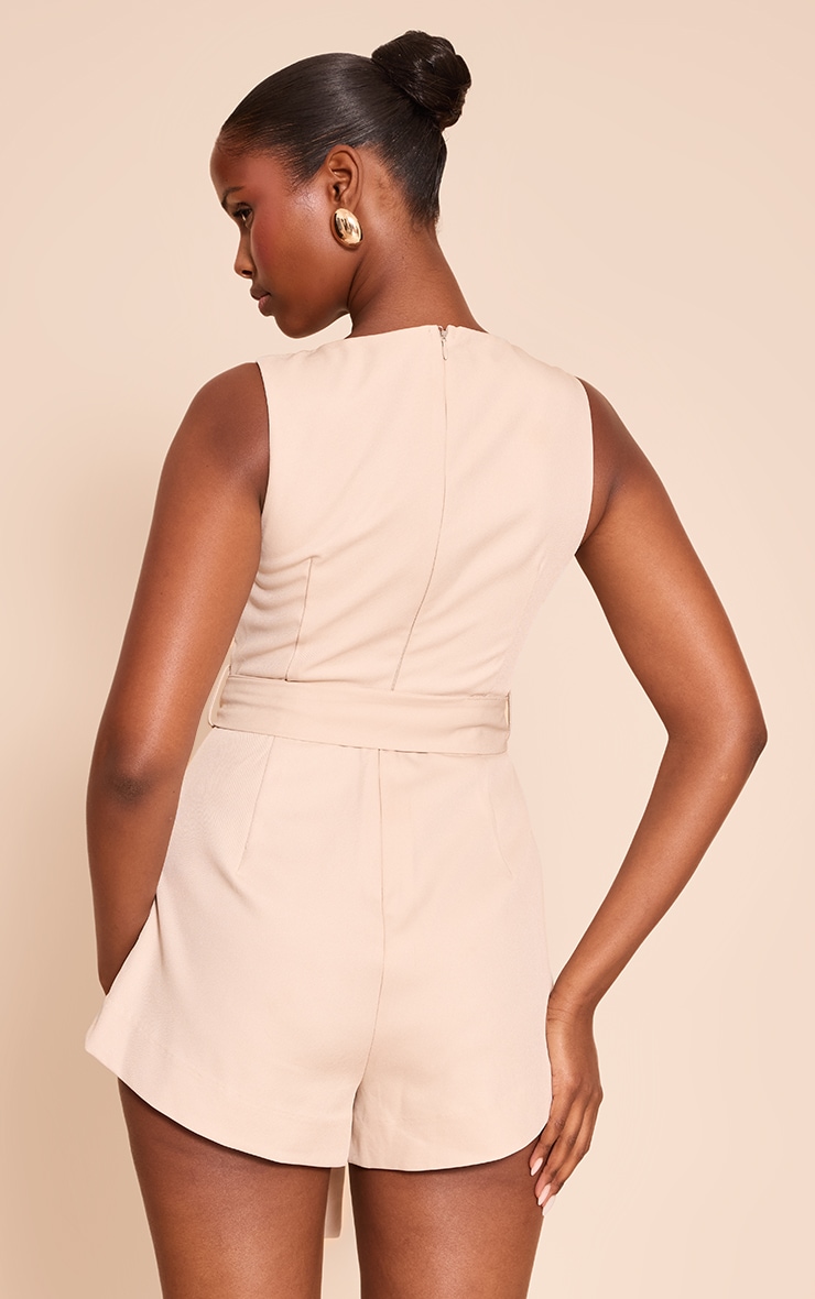 Stone Woven Tie Belt Romper image 2