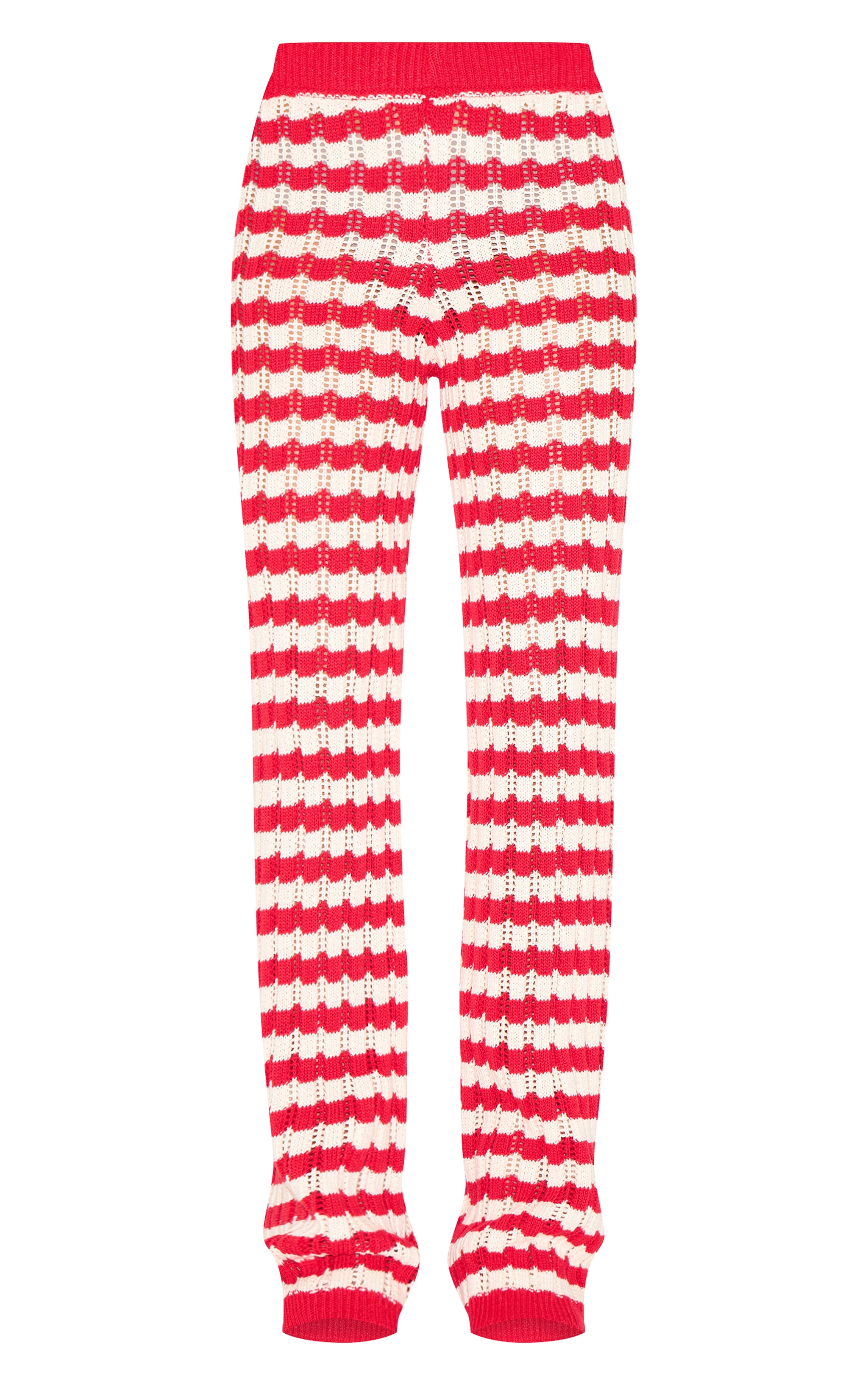 Petite Red Stripe Knitted Pants image 5