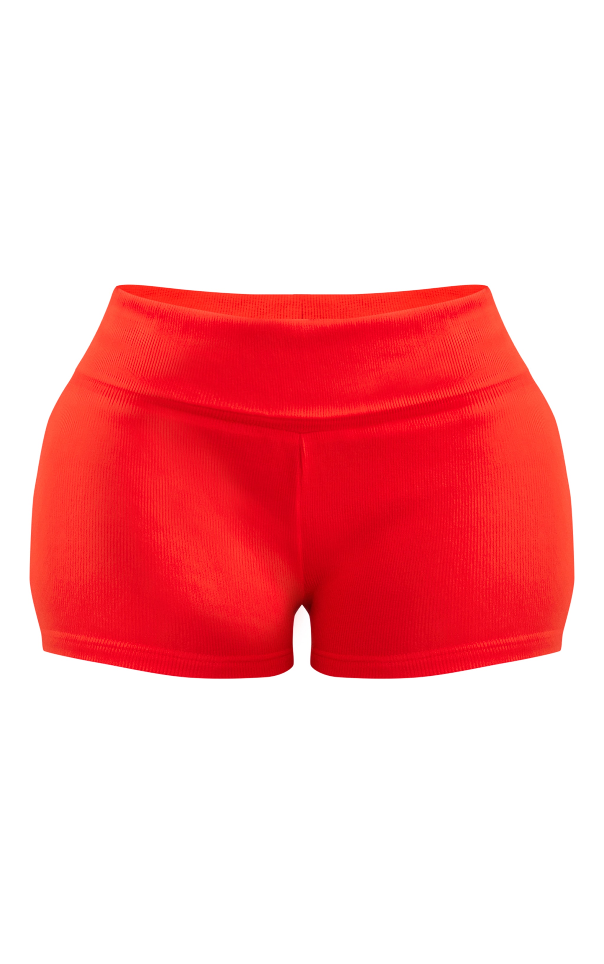 Shape Red Foldover Rib Waist Hot Pants image 1