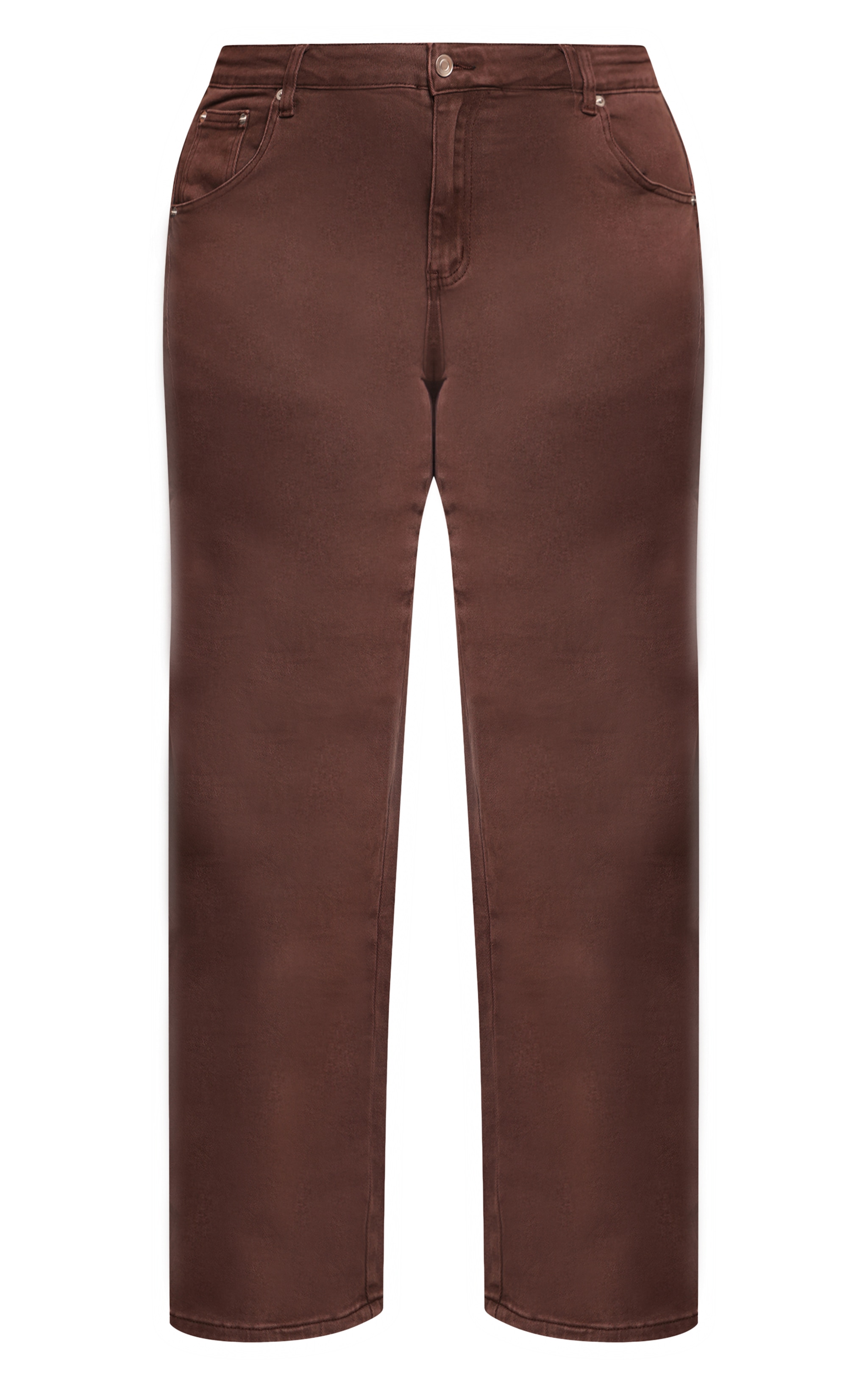 Plus Washed Brown Adjustable Waistband Detail Jean image 5