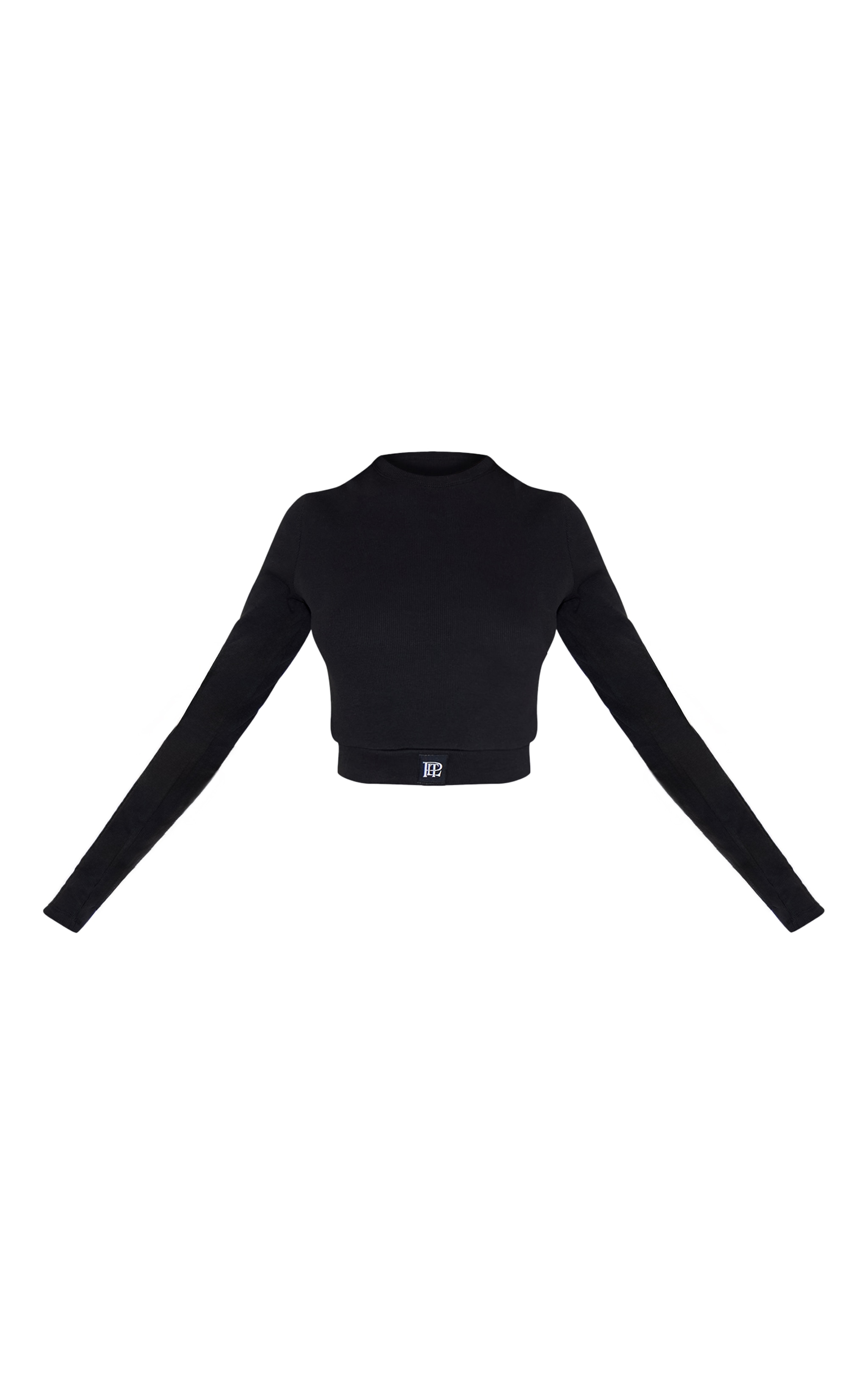 PrettyLittleThing Top de pyjama tonal élastique noir à manches longues image 5