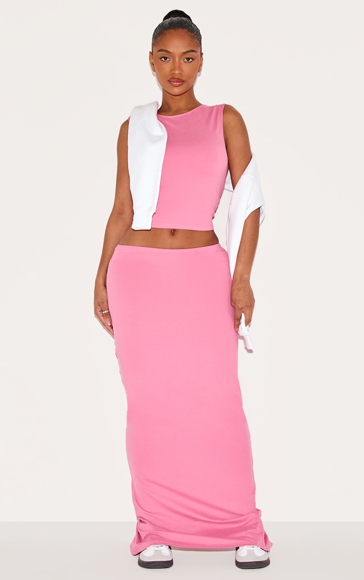 Shape Pink Sculpted Low Rise Maxi Skirt