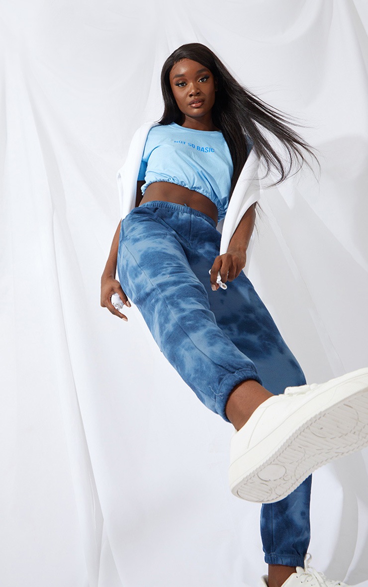 Tall Sage Blue Acid Wash Joggers