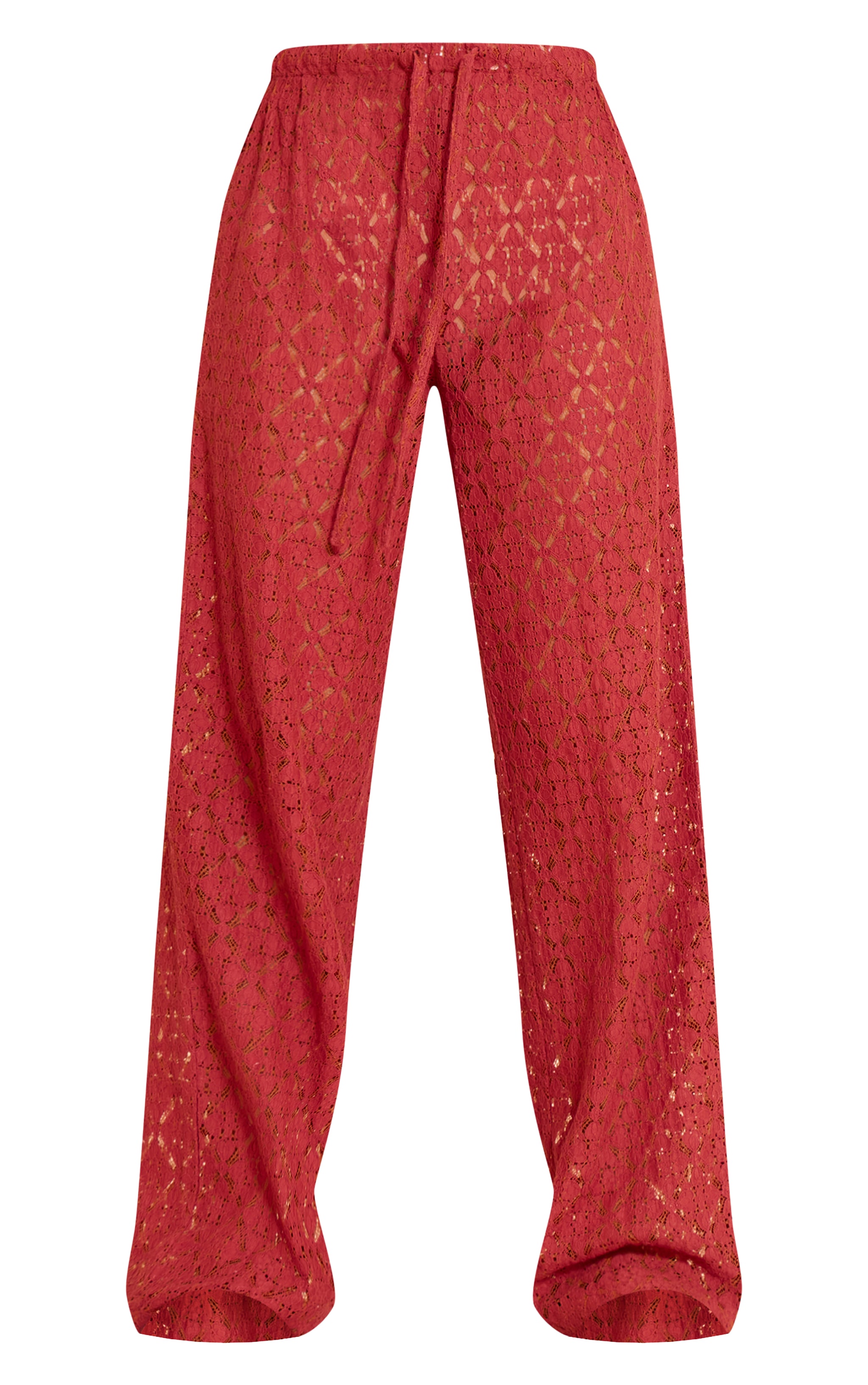 Pantalon droit en dentelle rouille image 5