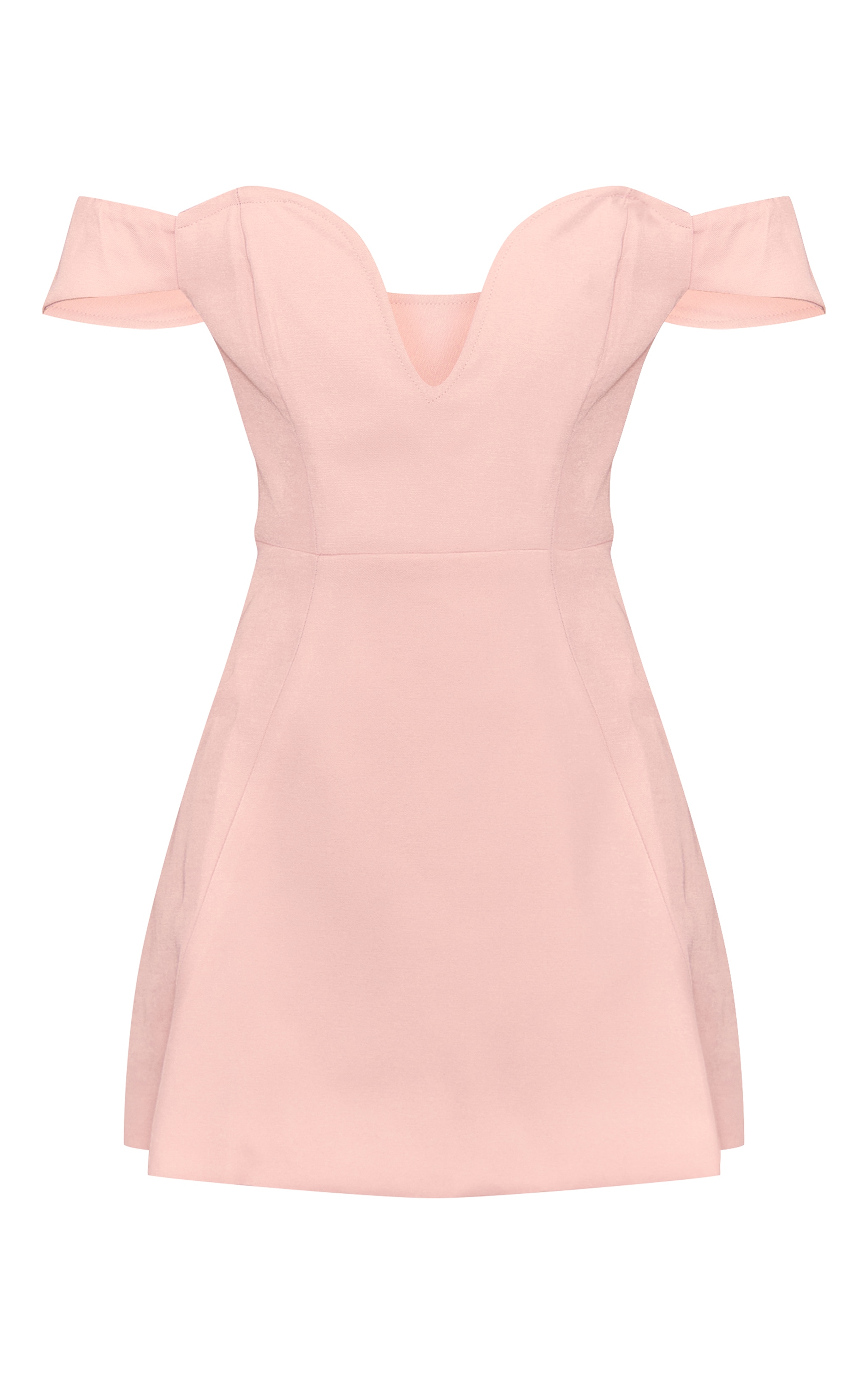 Premium Pale Rose Wired Bardot Shift Dress image 5
