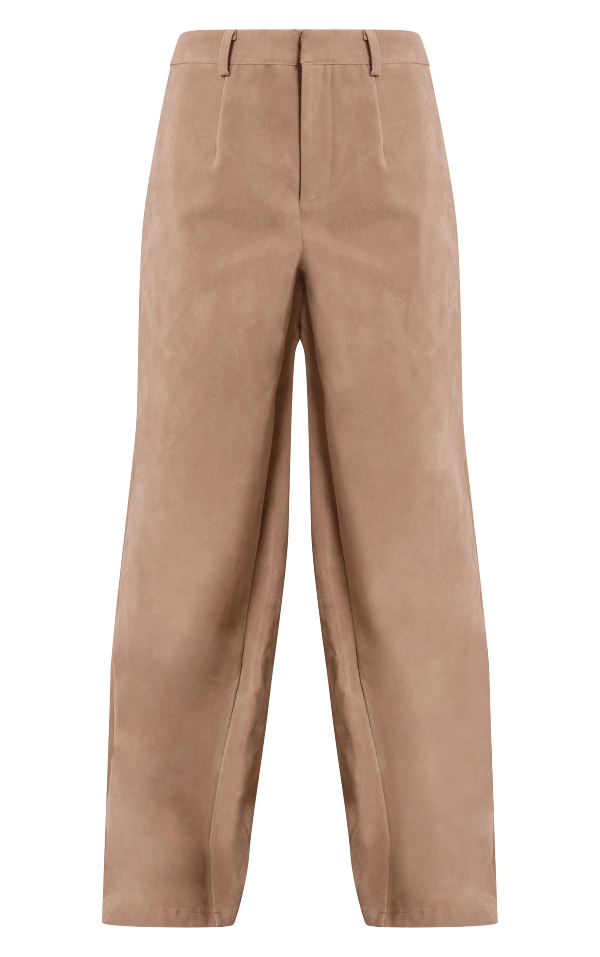 Sand Faux Suede Straight Leg Pants image 5