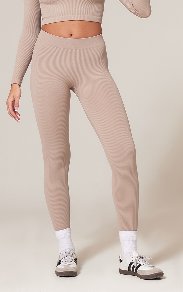 パンツ ROCKCAKE Highwaist Ribbed Ciara Leggings Beige RC23PT00600 nkd-refine-high-waisted-