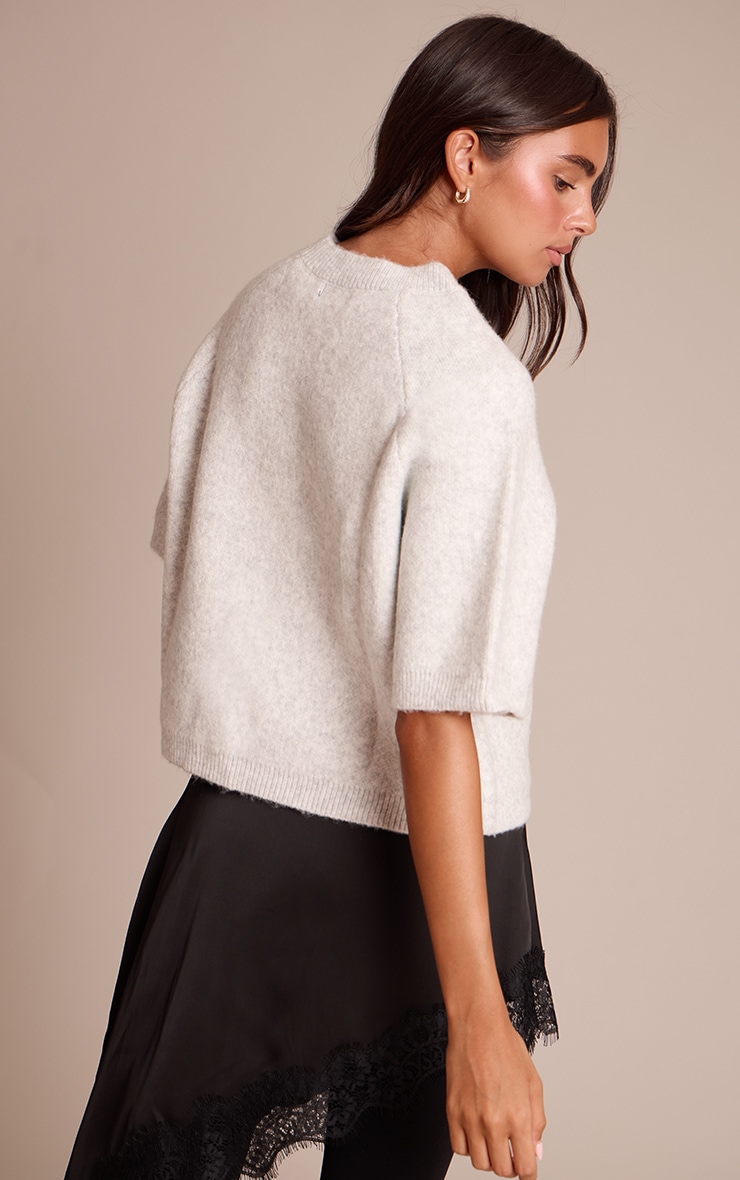 soft Grey Soft Knit T-shirt image 2