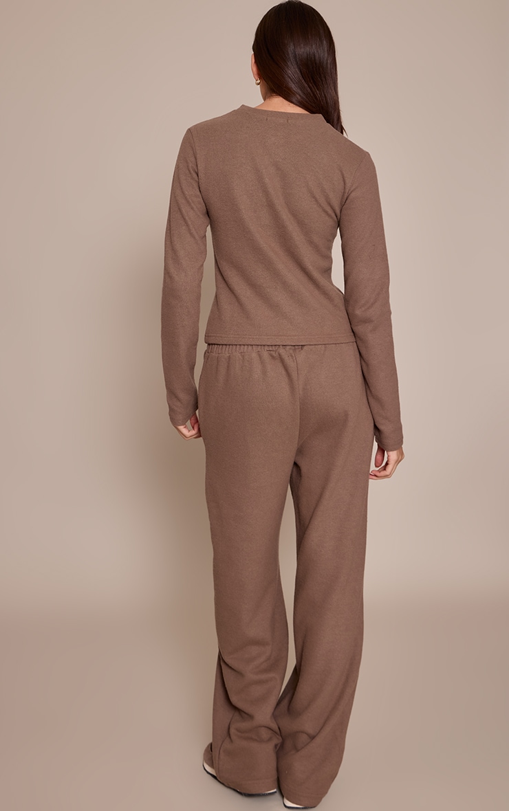 Mushroom Soft Touch Wide Leg Track Pants image 3