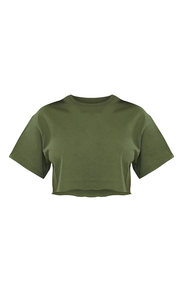 Khaki Ultimate Crop T Shirt image 5