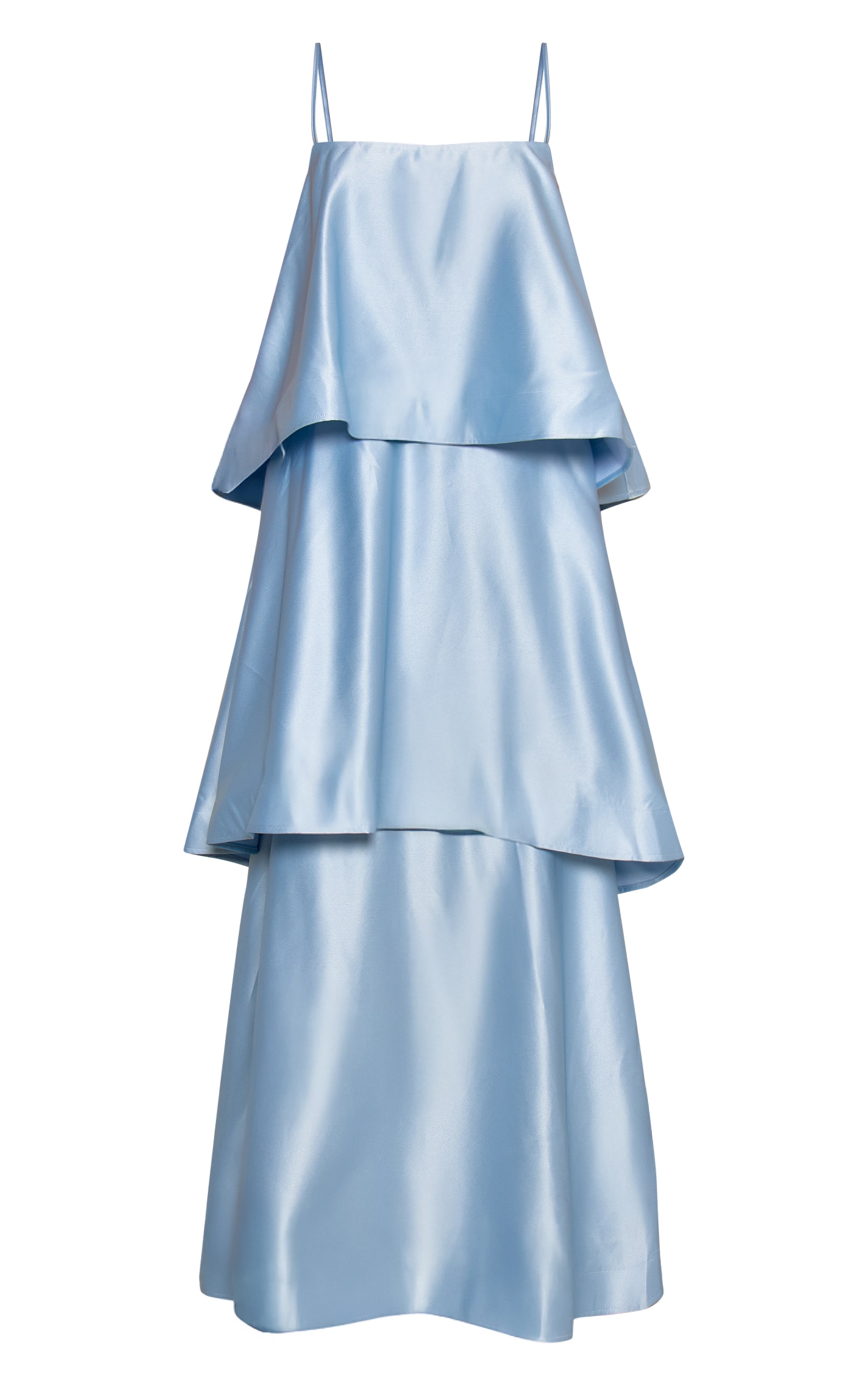 Light Blue Structured Tiered Maxi Dress image 5