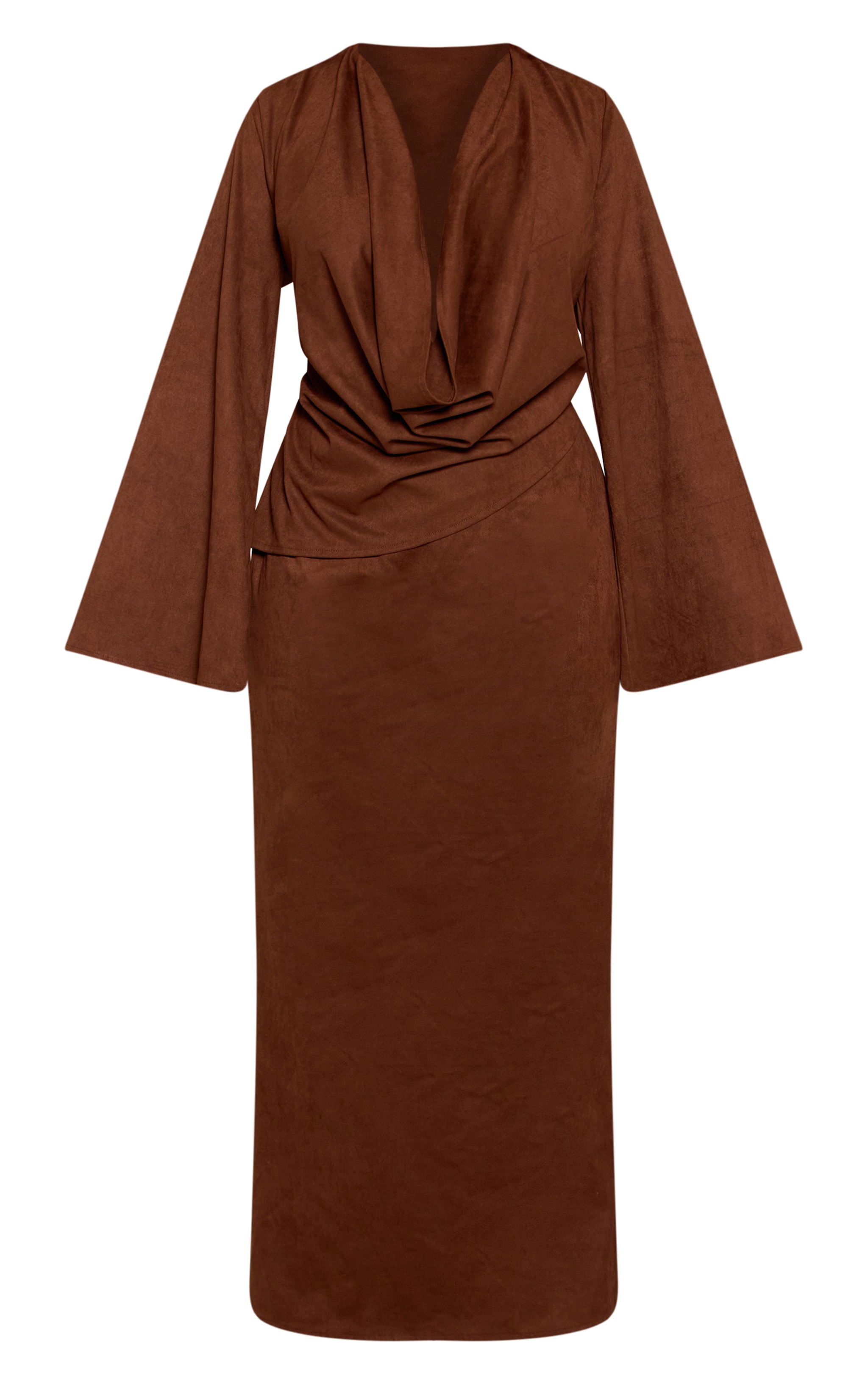 Shape Chocolate Drape Front Maxi Dress image 5