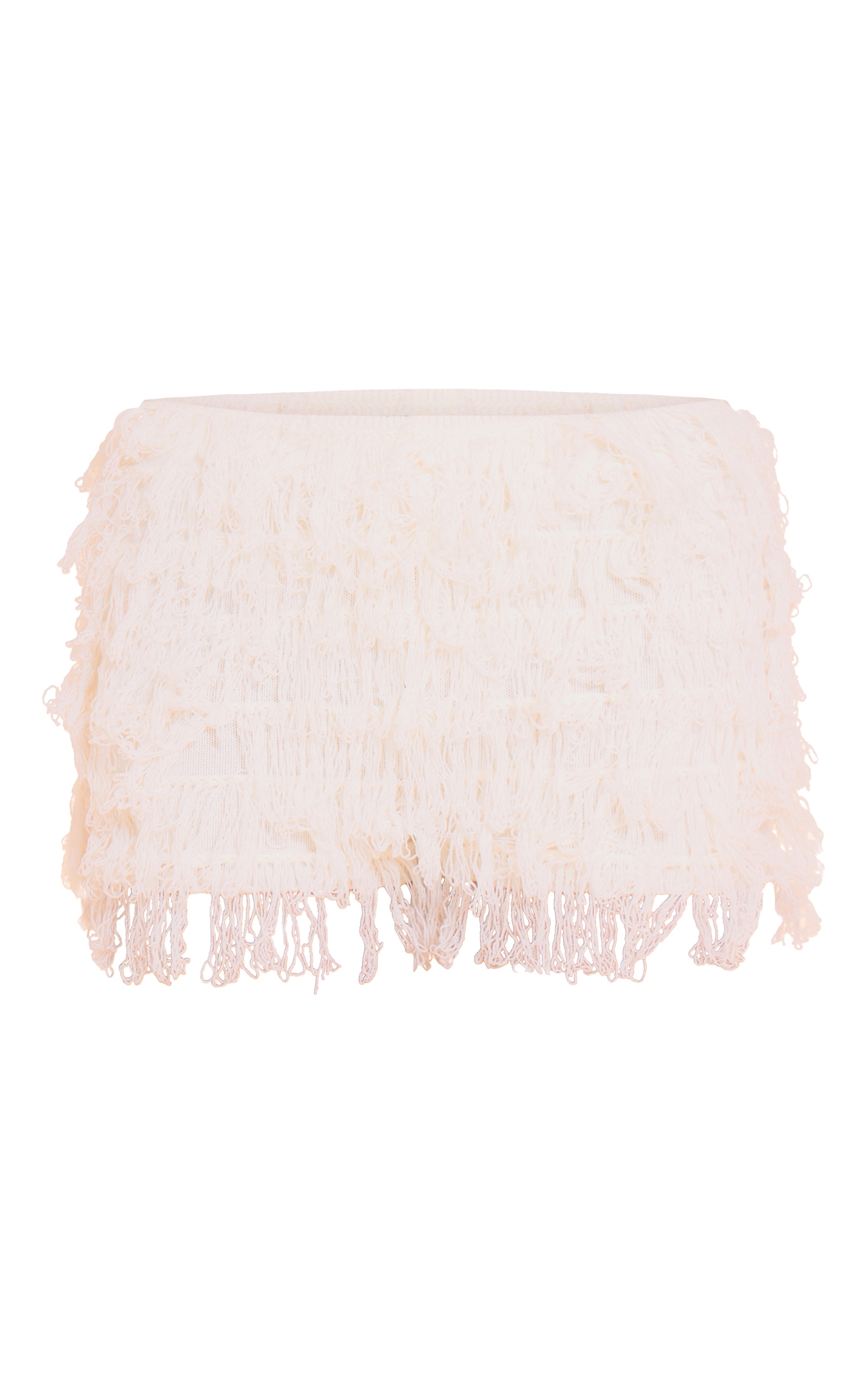 Petite Cream Loop Knit Mini Shorts image 6