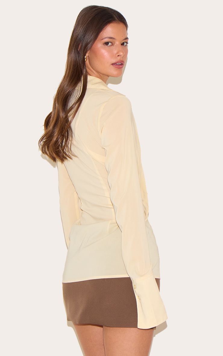 Butter Cream Chiffon Fitted Shirt image 2
