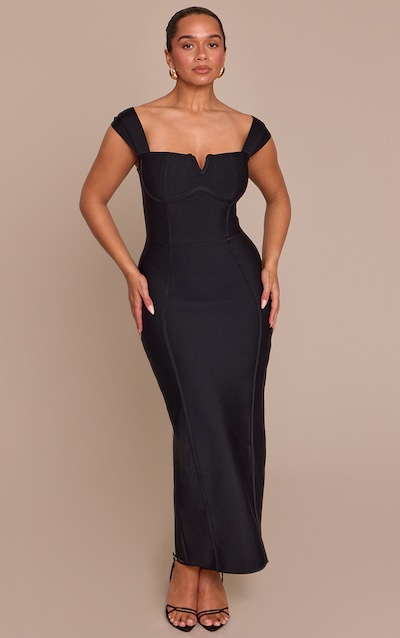 Shape Black Bandage Midi Dress