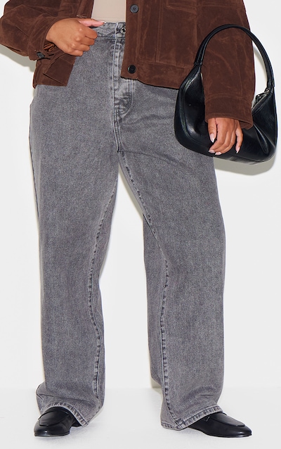 Plus Washed Grey Boyfriend Jeans