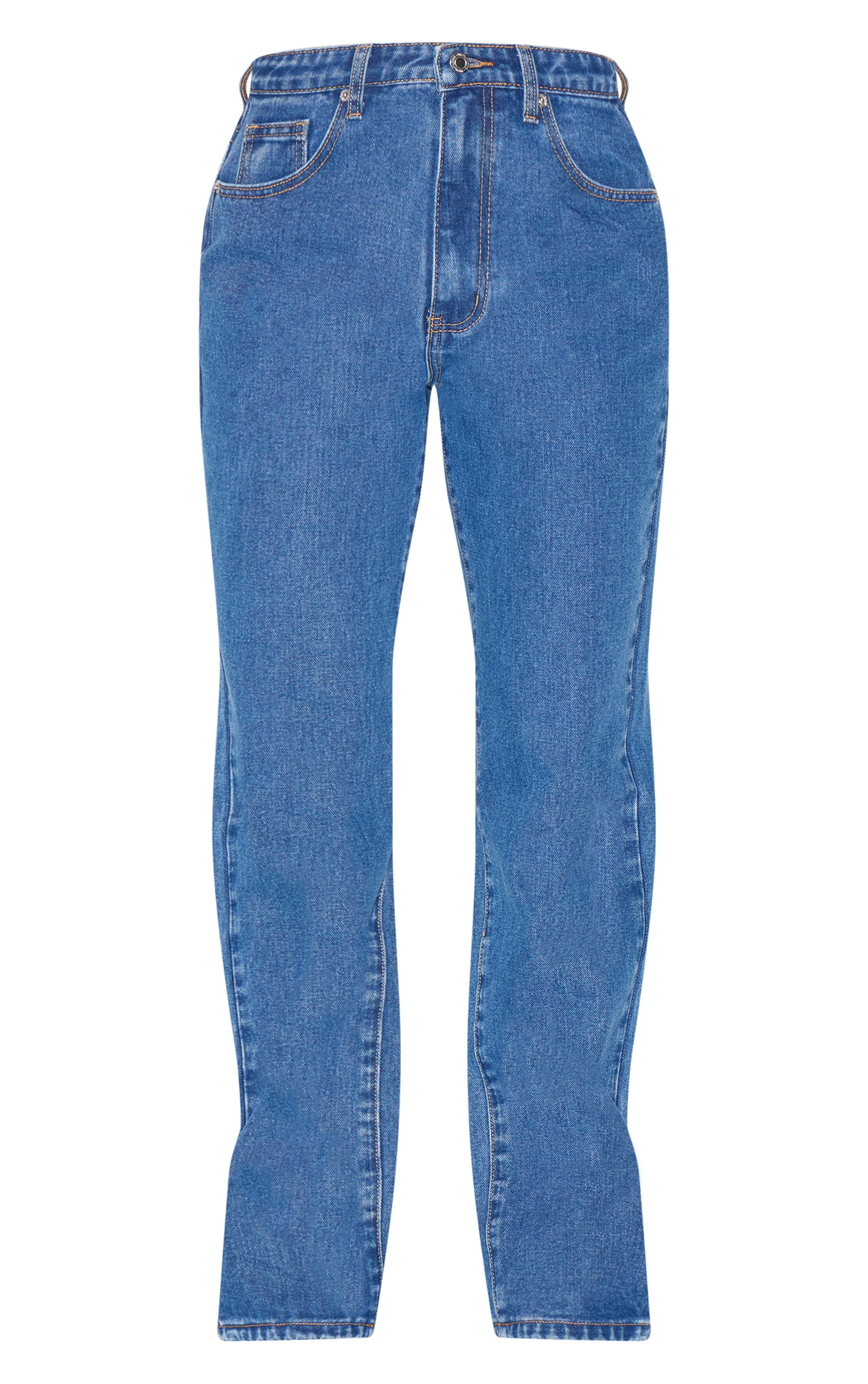 PRETTYLITTLETHING Dark Blue High Waist Straight Leg Jeans image 5