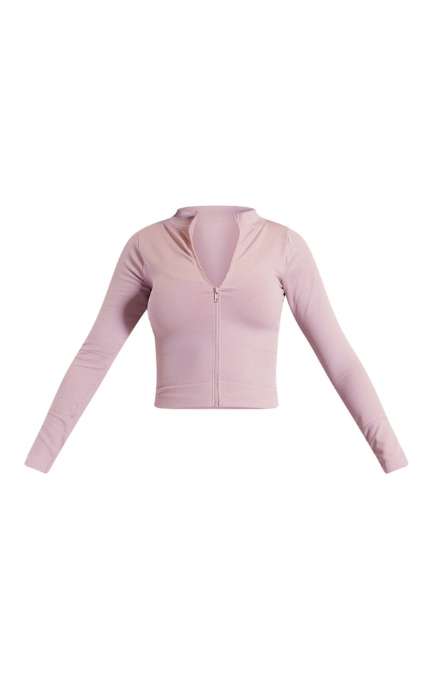 Dusty Pink Basic Seamless Jacket PrettyLittleThing