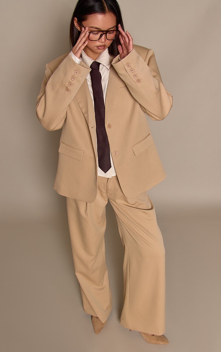 Stone Tailored Woven Oversized Dad Blazer image 3