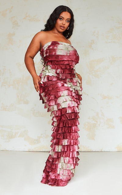 Plus Mary Square Pink Trellis Tiles Dress