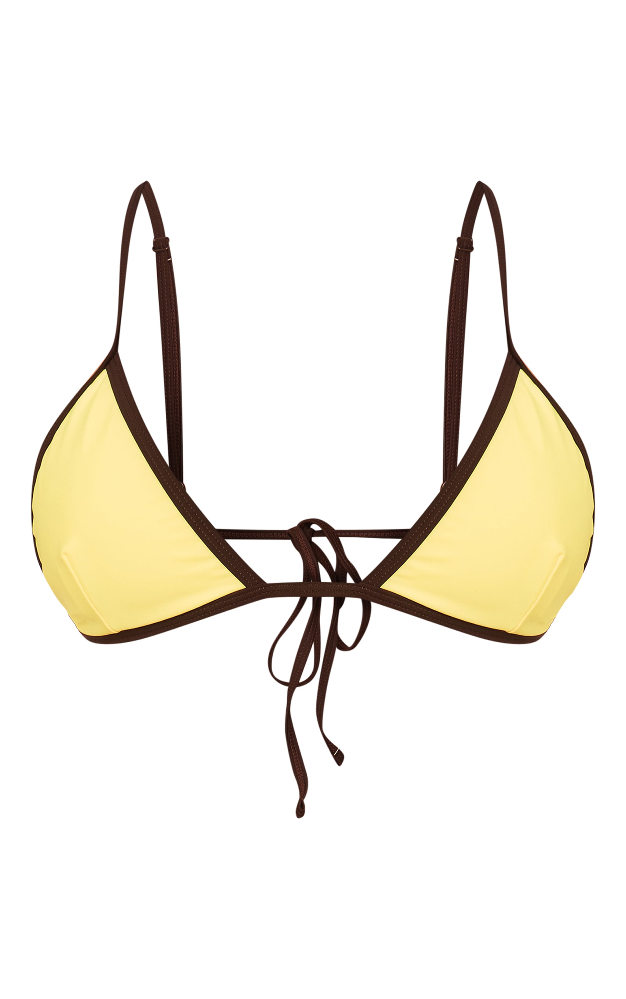 Yellow Triangle Contrast Binding Bikini Top image 5
