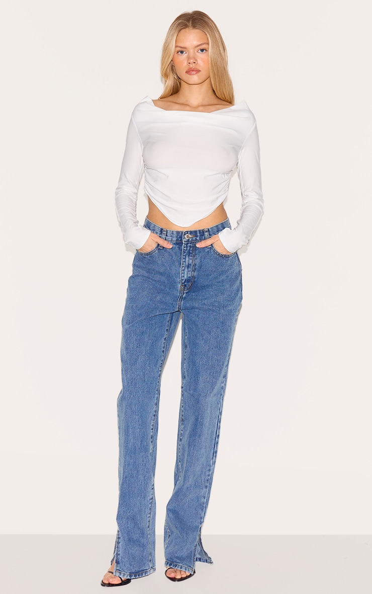 Vintage Wash Split Hem Jeans image 1