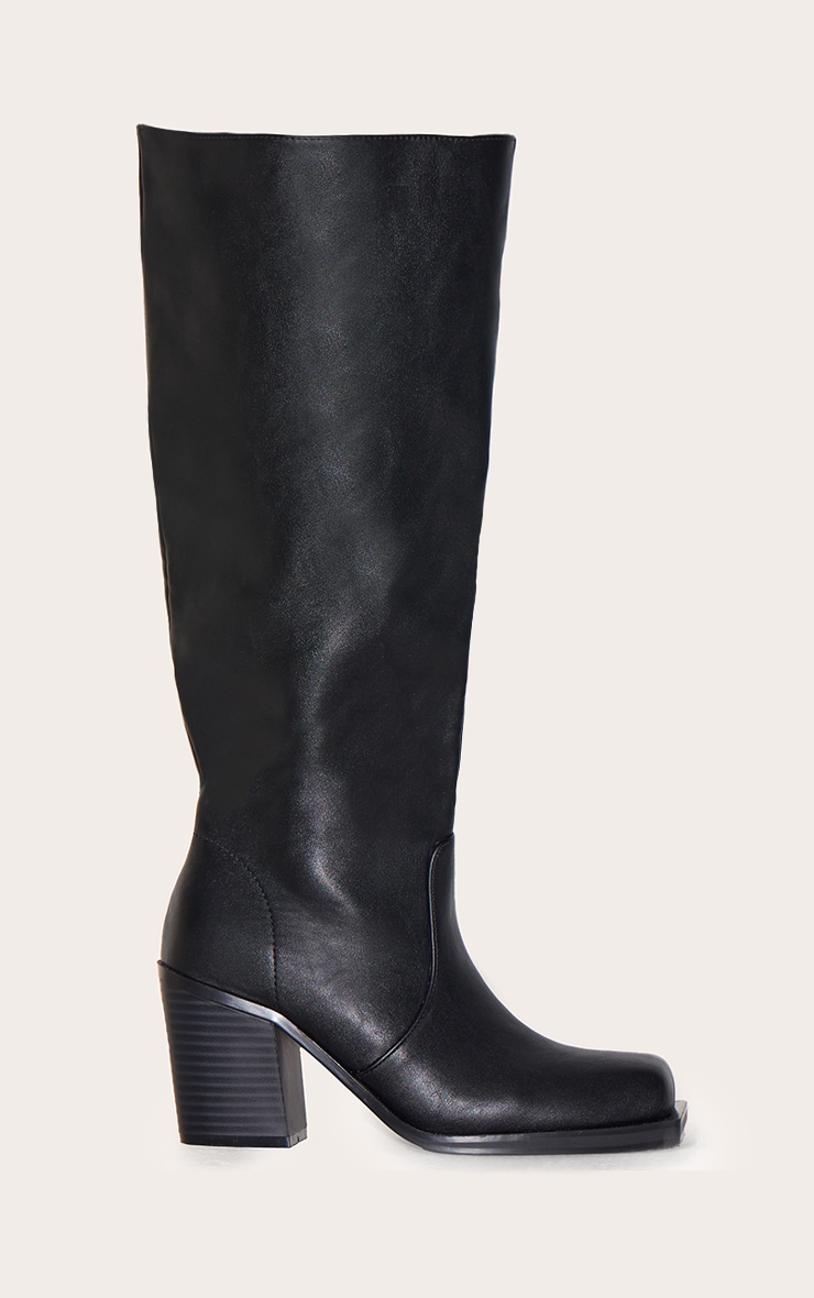 VITATA Bottes Hautes Femme à Talon Carré,Bottines Blanc Cuir Verni avec Fermeture Éclair,Bottes