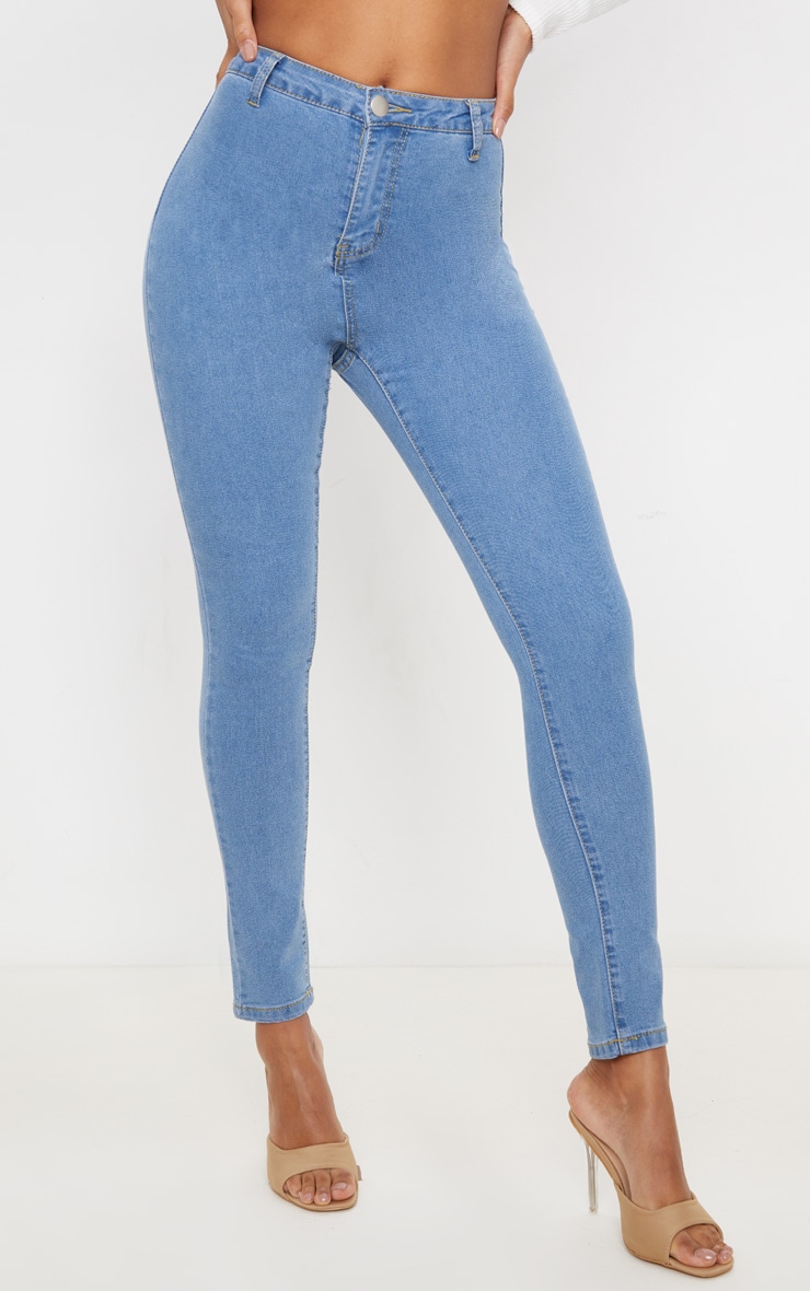 Light Wash Basic High Waisted Disco Skinny image 2