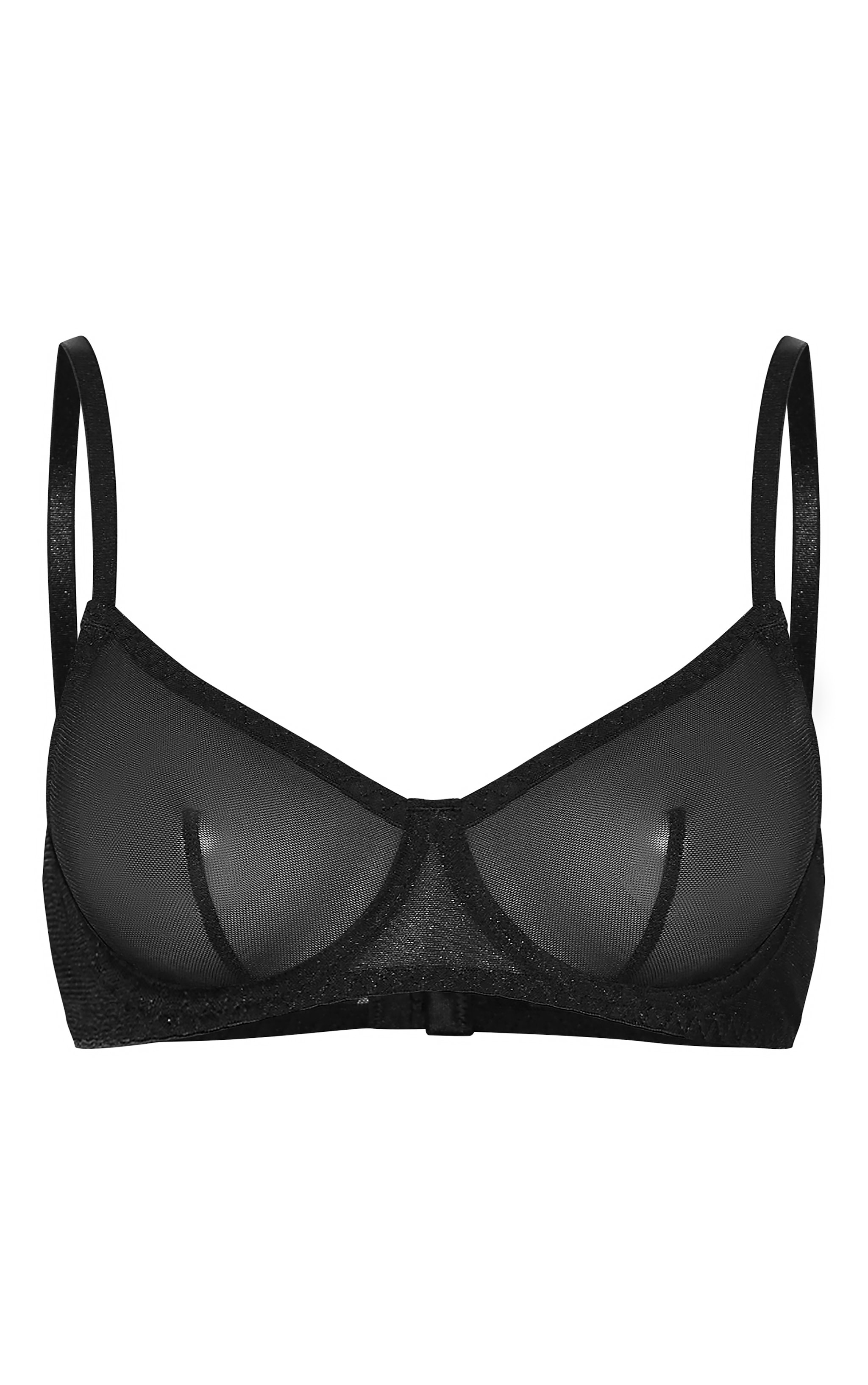 Black Mesh Underwired Bra image 5
