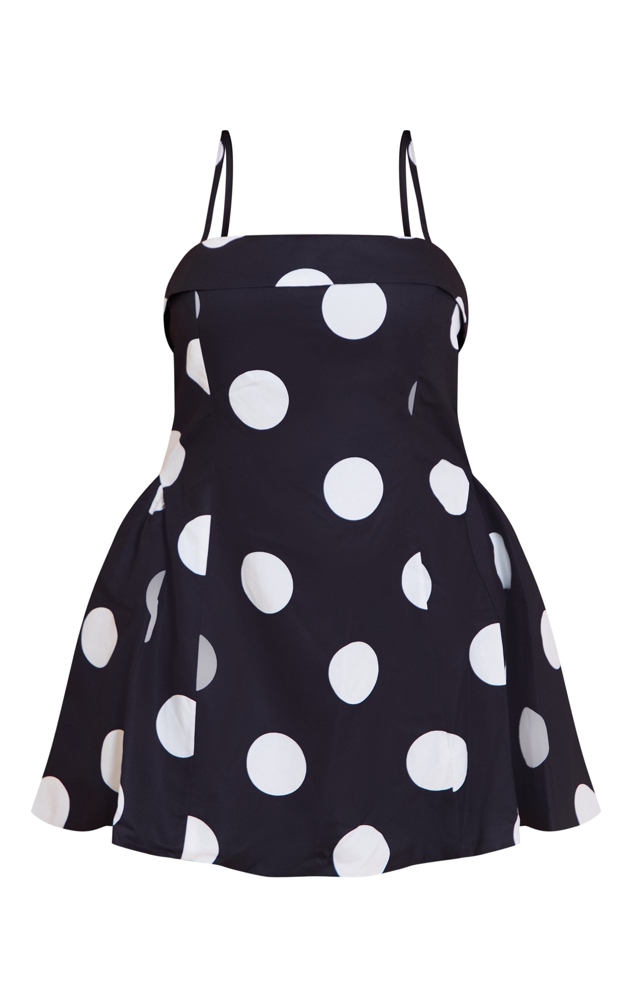 Plus Monochrome Polka Dot Strappy Structured Shift Dress image 5