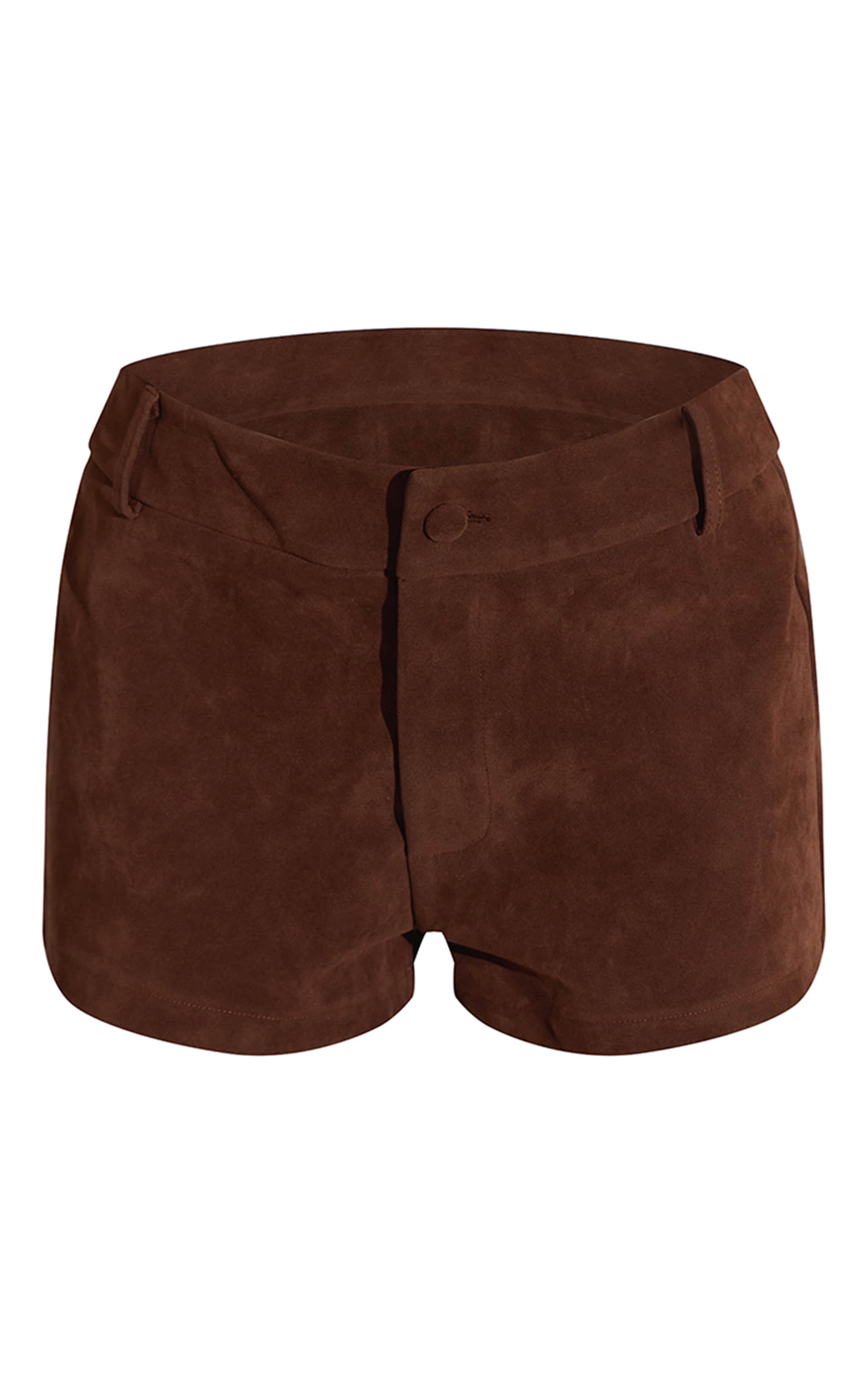 Clay Faux Suede Mid Rise Shorts image 6