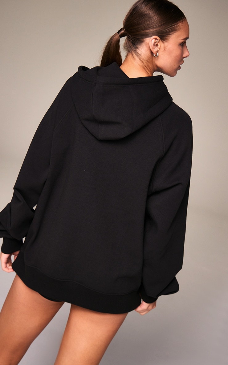 Hoodie tissé noir à logo brodé image 2