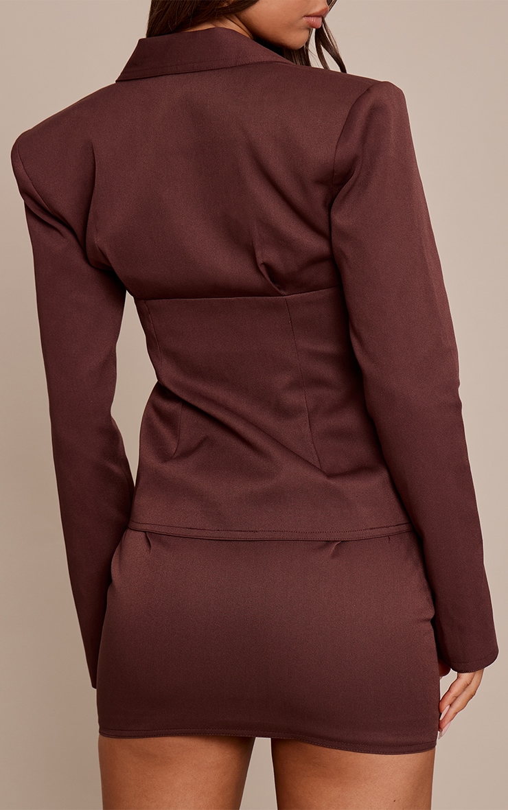 PLT Label Chocolate Tailored Micro Mini Skirt image 3