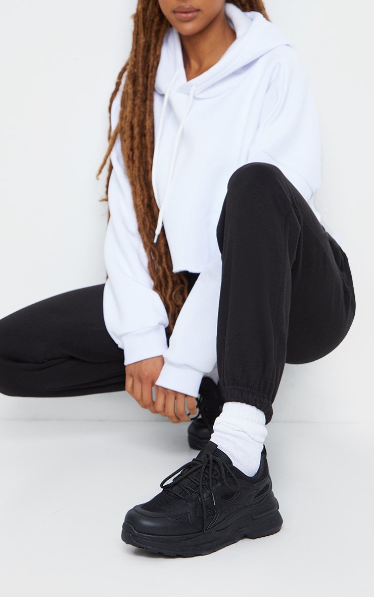 Black Contrast Mesh Sneakers