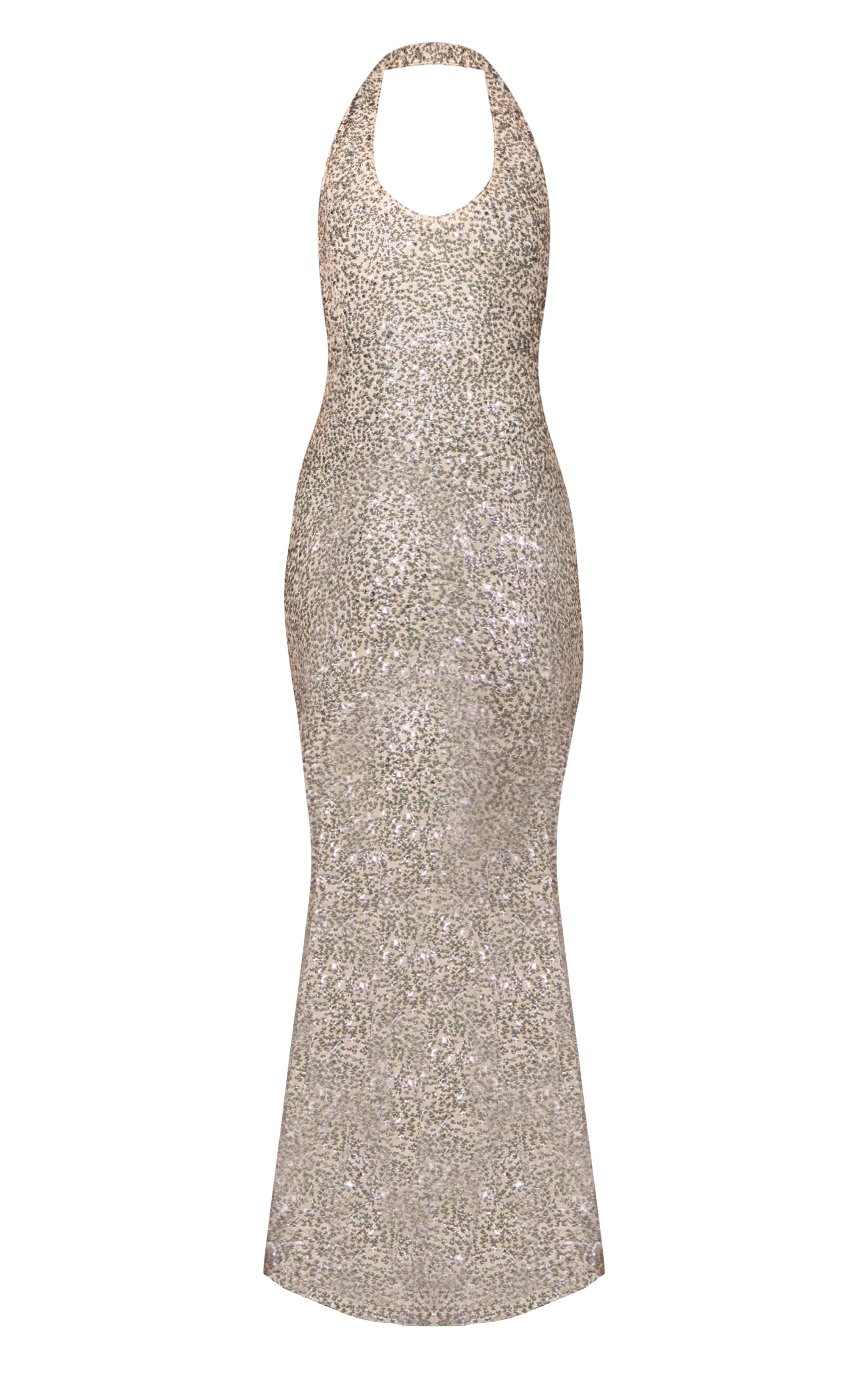 Robe longue bretelles fines crème à col rond et ornements image 6