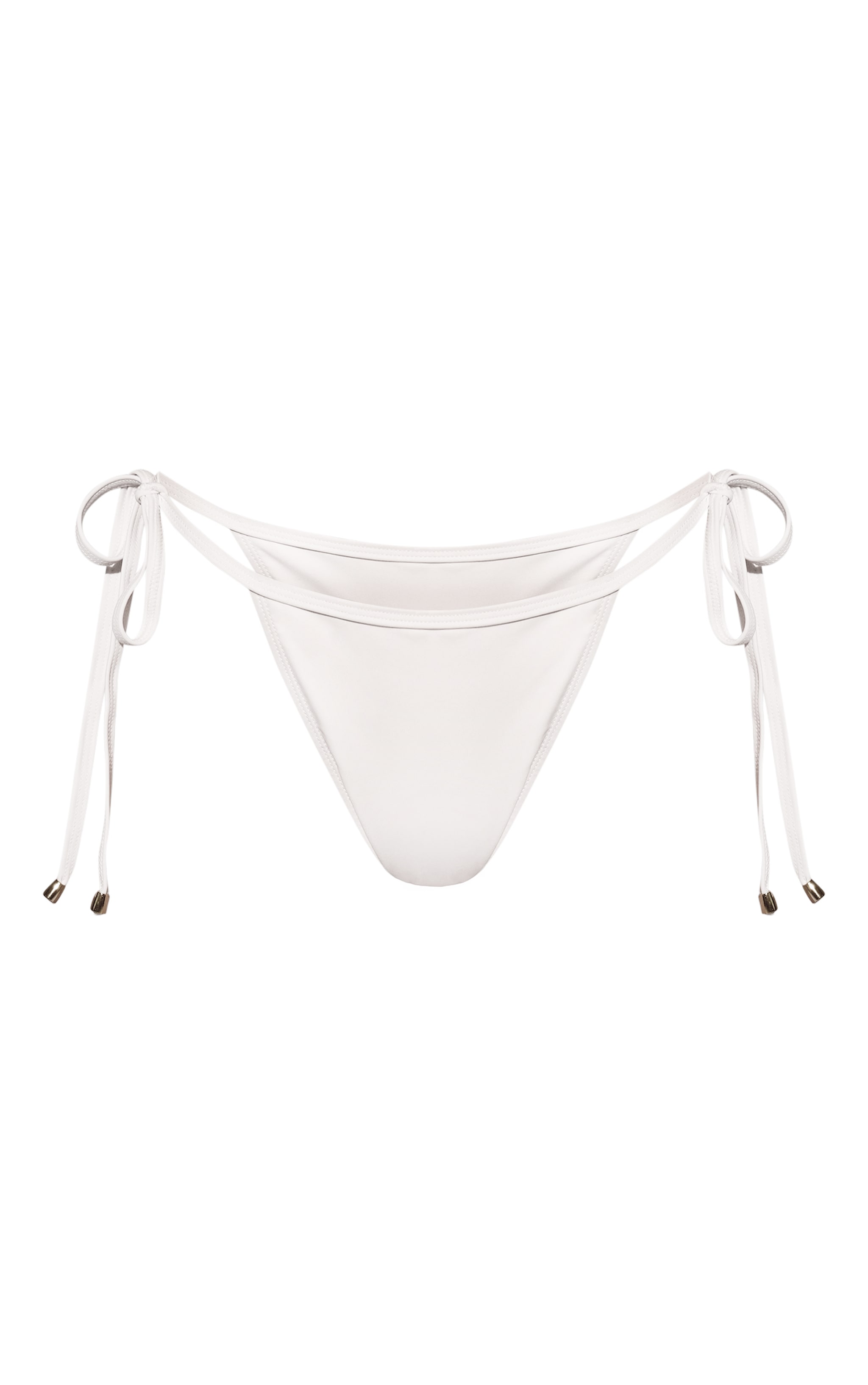 White Mix And Match Tie Side Bikini Bottoms image 5