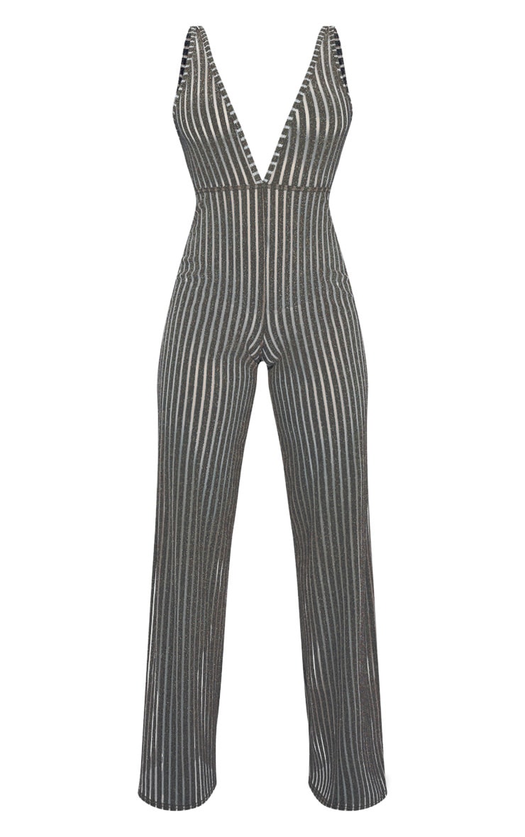 black and gold striped overalls