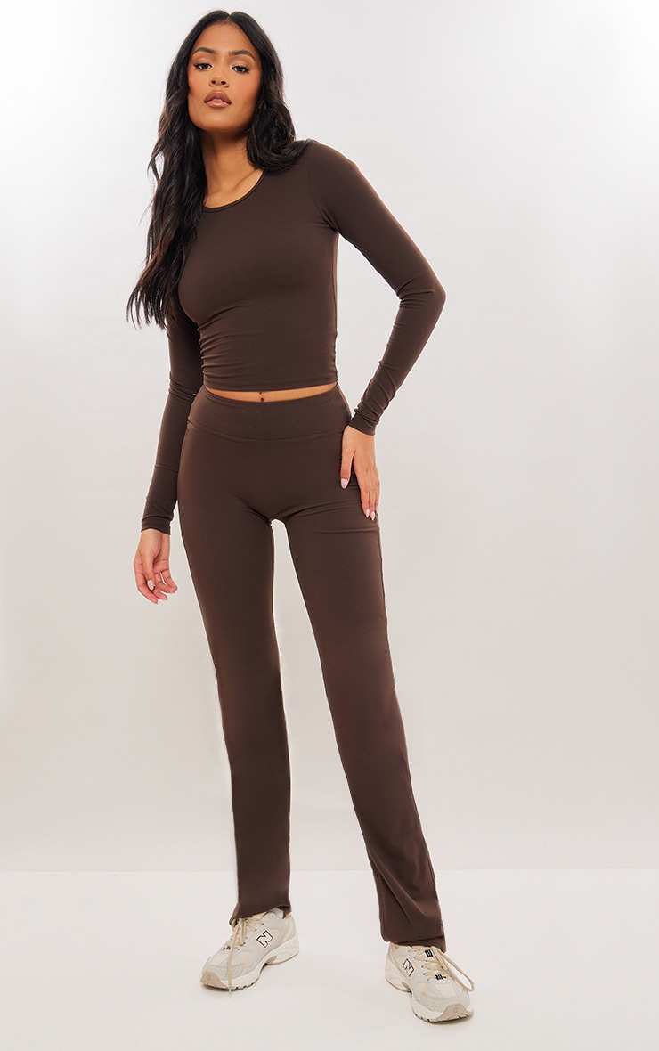 Tall Coffee Contour Sculpt Long Sleeve Top image 3